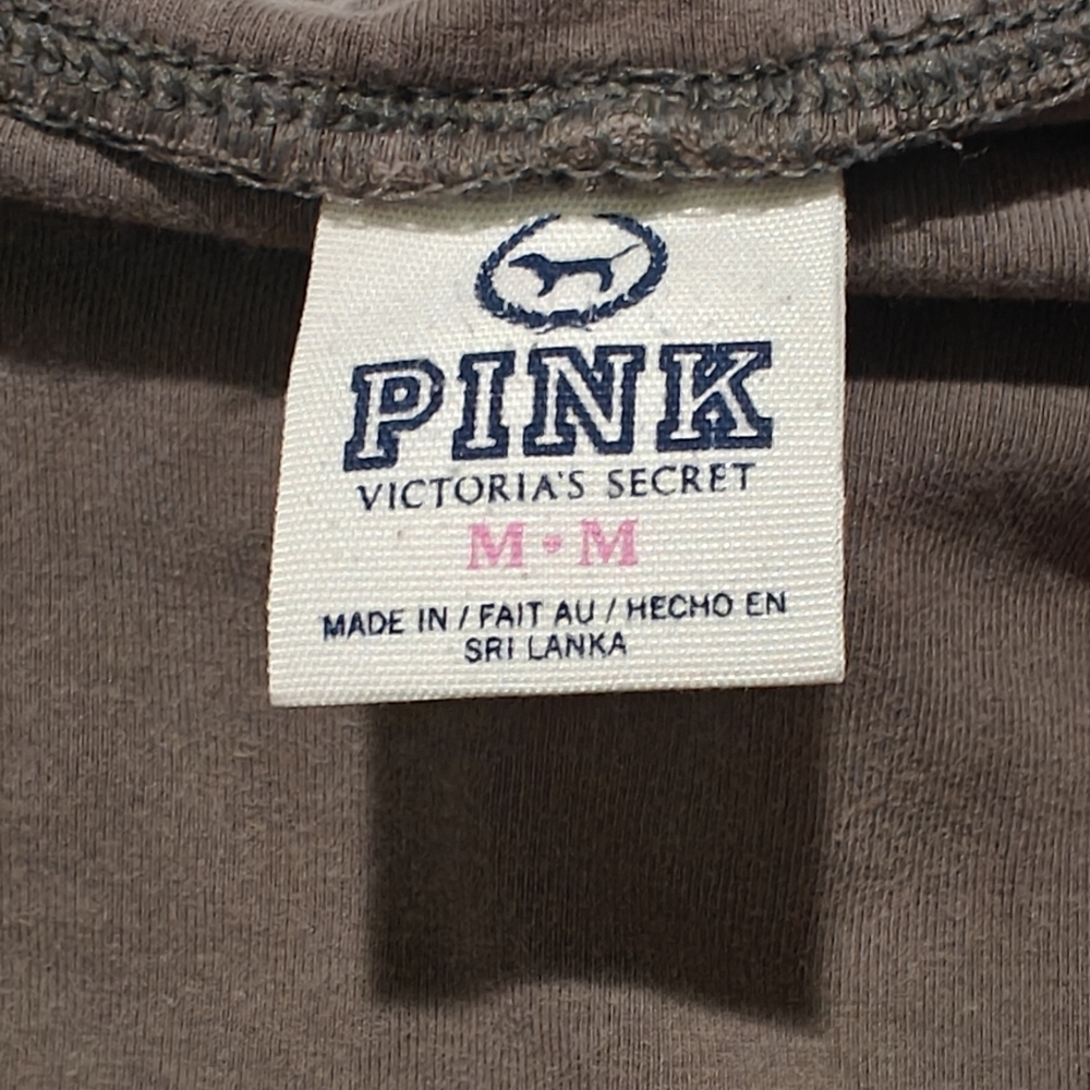 True Y2K Victoria's Secret Pink Fold Over Yoga Pants Medium Brown With Gray Hue - Picture 7 of 9